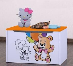 Box na hračky Happy - šťastný medvídek Barva: růžová