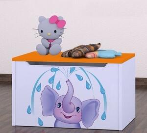 Box na hračky Happy - stříkající sloník Barva: oranžová