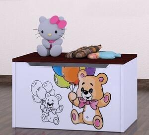 Box na hračky Happy - šťastný medvídek Barva: wenge