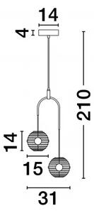 LED černo-zlaté moderní lustr Las 210