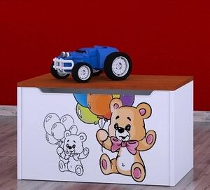Box na hračky Happy - šťastný medvídek Barva: růžová