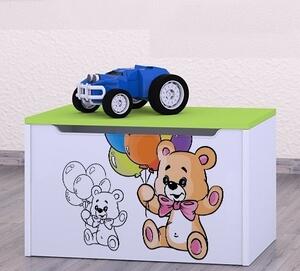 Box na hračky Happy - šťastný medvídek Barva: růžová