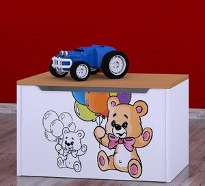 Box na hračky Happy - šťastný medvídek Barva: růžová