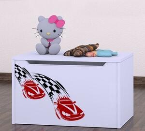 Box na hračky Happy - závod F1 Barva: bílá