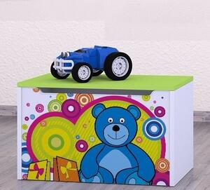 Box na hračky Happy - veselý medvídek Barva: zelená