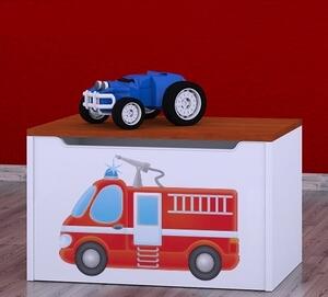 Box na hračky Happy - hasičské auto Barva: kalvados