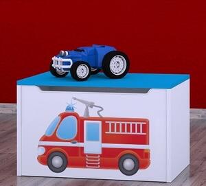 Box na hračky Happy - hasičské auto Barva: wenge