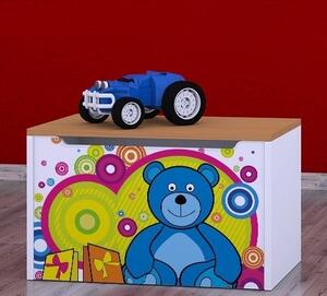 Box na hračky Happy - veselý medvídek Barva: buk