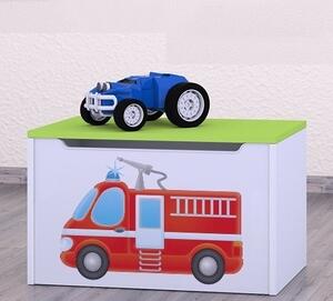 Box na hračky Happy - hasičské auto Barva: zelená