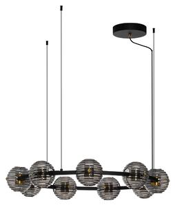 LED stmívatelný černo-zlatý moderní lustr Las 2