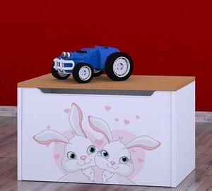 Box na hračky Happy - zamilovaní králíčci Barva: oranžová