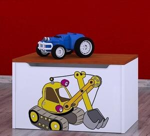 Box na hračky Happy - žlutý bagr Barva: kalvados