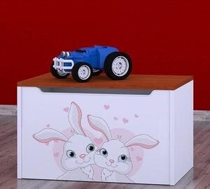 Box na hračky Happy - zamilovaní králíčci Barva: kalvados