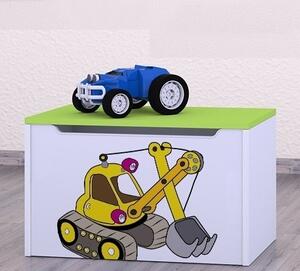 Box na hračky Happy - žlutý bagr Barva: kalvados
