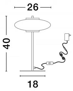 LED stmívatelná černo-šedá stolní lampa Skia