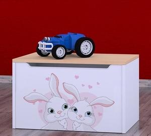Box na hračky Happy - zamilovaní králíčci Barva: oranžová