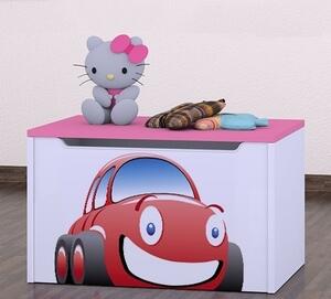 Box na hračky Happy - auto Barva: růžová