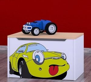 Box na hračky Happy - žluté auto Barva: kalvados