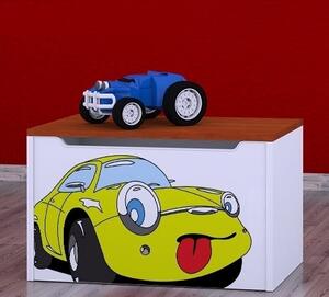 Box na hračky Happy - žluté auto Barva: kalvados