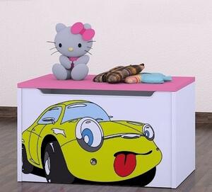 Box na hračky Happy - žluté auto Barva: kalvados