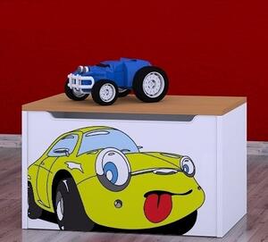 Box na hračky Happy - žluté auto Barva: kalvados