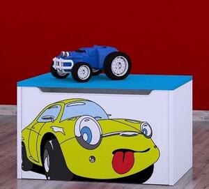 Box na hračky Happy - žluté auto Barva: kalvados