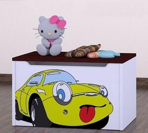 Box na hračky Happy - žluté auto Barva: kalvados