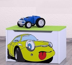 Box na hračky Happy - žluté auto Barva: kalvados
