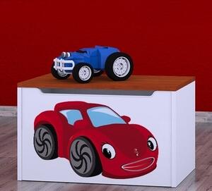 Box na hračky Happy - pohádkové auto Barva: wenge