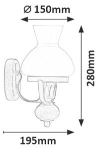 Rabalux PETRONEL nástěnná lampa max. 1x60W | E27 | IP20 - tmavé dřevo, černá