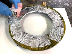 Amadeus Kulaté zrcadlo SLUNCE 50cm Plátkové stříbro