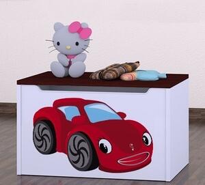 Box na hračky Happy - pohádkové auto Barva: wenge