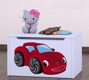 Box na hračky Happy - pohádkové auto Barva: wenge
