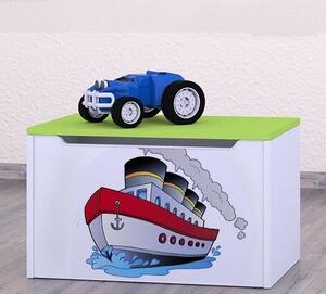 Box na hračky Happy - velká loď Barva: zelená