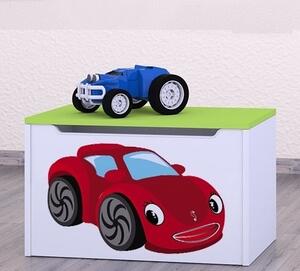 Box na hračky Happy - pohádkové auto Barva: zelená