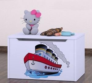 Box na hračky Happy - velká loď Barva: růžová