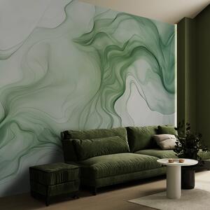 Fototapety Panoramatické zelené abstraktní vlny na světlém pozadí, Fototapety 3D, Fototapety 3d geometrické tvary, w01185d1 : uwalls.cz