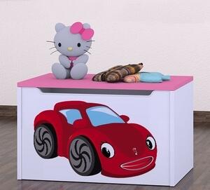 Box na hračky Happy - pohádkové auto Barva: wenge