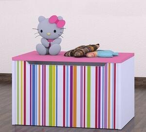 Box na hračky Happy - barevné pásky Barva: růžová