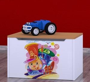 Box na hračky Happy - hrající lokomotiva Barva: buk