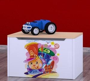 Box na hračky Happy - hrající lokomotiva Barva: buk