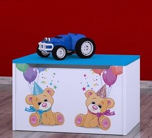 Box na hračky Happy - medvídci s balónky Barva: růžová