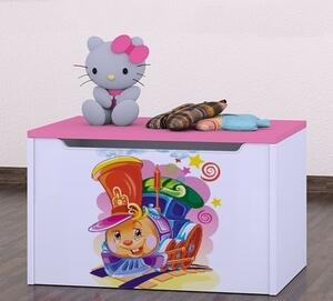 Box na hračky Happy - hrající lokomotiva Barva: buk