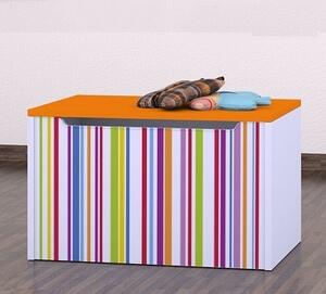 Box na hračky Happy - barevné pásky Barva: oranžová