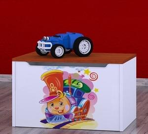 Box na hračky Happy - hrající lokomotiva Barva: buk
