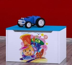 Box na hračky Happy - hrající lokomotiva Barva: buk