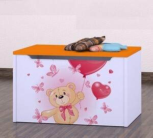 Box na hračky Happy - medvídek s balónky Barva: oranžová