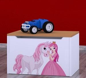 Box na hračky Happy - princezna s koníkem Barva: buk