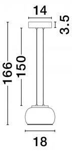 LED stmívatelný černo-šedý designový lustr Bios