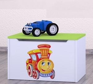 Box na hračky Happy - lokomotiva Barva: zelená